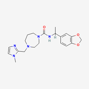 molecular formula C20H27N5O3 B7180971 N-[1-(1,3-benzodioxol-5-yl)ethyl]-4-[(1-methylimidazol-2-yl)methyl]-1,4-diazepane-1-carboxamide 