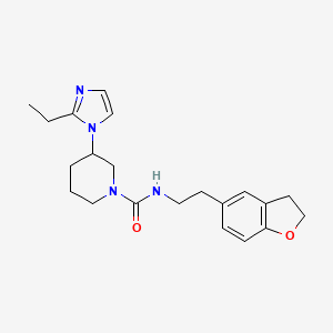 molecular formula C21H28N4O2 B7180999 N-[2-(2,3-dihydro-1-benzofuran-5-yl)ethyl]-3-(2-ethylimidazol-1-yl)piperidine-1-carboxamide 