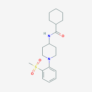 molecular formula C19H28N2O3S B7181019 N-[1-(2-methylsulfonylphenyl)piperidin-4-yl]cyclohexanecarboxamide 