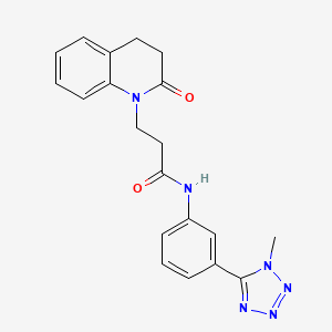 molecular formula C20H20N6O2 B7181078 N-[3-(1-methyltetrazol-5-yl)phenyl]-3-(2-oxo-3,4-dihydroquinolin-1-yl)propanamide 