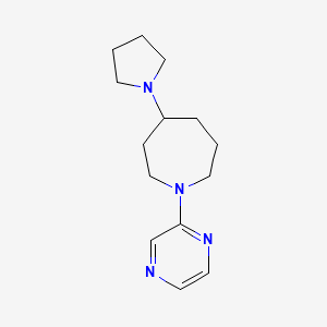 molecular formula C14H22N4 B7181093 1-Pyrazin-2-yl-4-pyrrolidin-1-ylazepane 