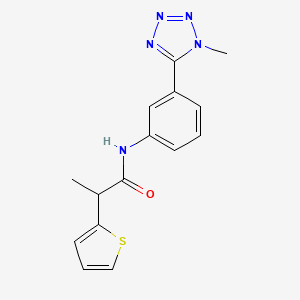 molecular formula C15H15N5OS B7181131 N-[3-(1-methyltetrazol-5-yl)phenyl]-2-thiophen-2-ylpropanamide 