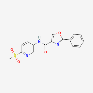 molecular formula C16H13N3O4S B7181136 N-(6-methylsulfonylpyridin-3-yl)-2-phenyl-1,3-oxazole-4-carboxamide 