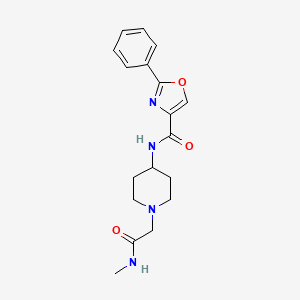 molecular formula C18H22N4O3 B7181155 N-[1-[2-(methylamino)-2-oxoethyl]piperidin-4-yl]-2-phenyl-1,3-oxazole-4-carboxamide 