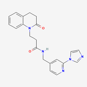 molecular formula C21H21N5O2 B7181170 N-[(2-imidazol-1-ylpyridin-4-yl)methyl]-3-(2-oxo-3,4-dihydroquinolin-1-yl)propanamide 