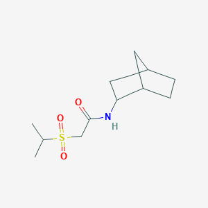 molecular formula C12H21NO3S B7181182 N-(2-bicyclo[2.2.1]heptanyl)-2-propan-2-ylsulfonylacetamide 
