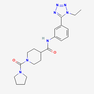 molecular formula C20H27N7O2 B7181205 N-[3-(1-ethyltetrazol-5-yl)phenyl]-1-(pyrrolidine-1-carbonyl)piperidine-4-carboxamide 