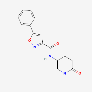 molecular formula C16H17N3O3 B7181243 N-(1-methyl-6-oxopiperidin-3-yl)-5-phenyl-1,2-oxazole-3-carboxamide 