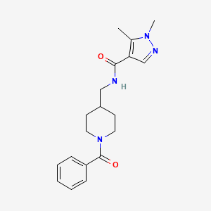 molecular formula C19H24N4O2 B7181289 N-[(1-benzoylpiperidin-4-yl)methyl]-1,5-dimethylpyrazole-4-carboxamide 