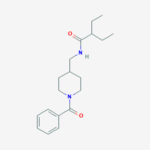 molecular formula C19H28N2O2 B7181300 N-[(1-benzoylpiperidin-4-yl)methyl]-2-ethylbutanamide 