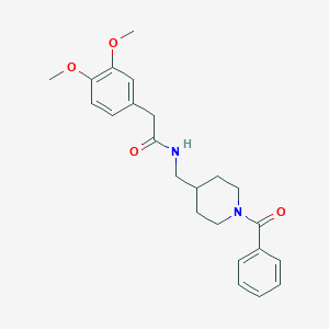 molecular formula C23H28N2O4 B7181327 N-[(1-benzoylpiperidin-4-yl)methyl]-2-(3,4-dimethoxyphenyl)acetamide 