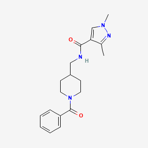 molecular formula C19H24N4O2 B7181338 N-[(1-benzoylpiperidin-4-yl)methyl]-1,3-dimethylpyrazole-4-carboxamide 