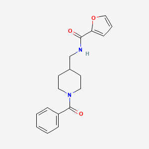 molecular formula C18H20N2O3 B7181357 N-[(1-benzoylpiperidin-4-yl)methyl]furan-2-carboxamide 