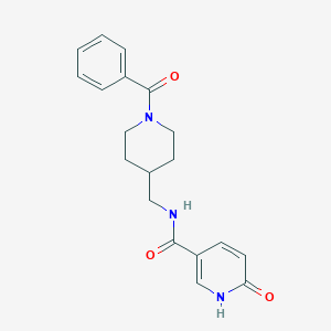 molecular formula C19H21N3O3 B7181378 N-[(1-benzoylpiperidin-4-yl)methyl]-6-oxo-1H-pyridine-3-carboxamide 