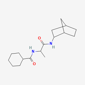 molecular formula C17H28N2O2 B7181507 N-[1-(2-bicyclo[2.2.1]heptanylamino)-1-oxopropan-2-yl]cyclohexanecarboxamide 
