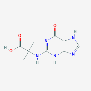 molecular formula C9H11N5O3 B071819 2-Methyl-2-[(6-oxo-3,7-dihydropurin-2-yl)amino]propanoic acid CAS No. 179336-15-3