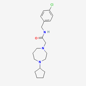 molecular formula C19H28ClN3O B7181926 N-[(4-chlorophenyl)methyl]-2-(4-cyclopentyl-1,4-diazepan-1-yl)acetamide 