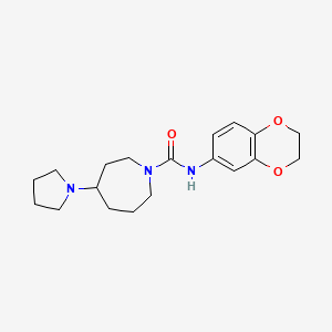 molecular formula C19H27N3O3 B7182019 N-(2,3-dihydro-1,4-benzodioxin-6-yl)-4-pyrrolidin-1-ylazepane-1-carboxamide 