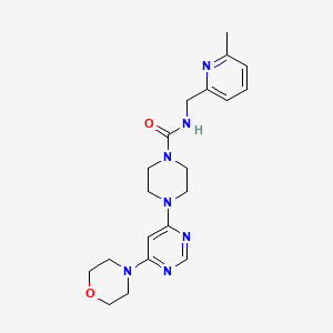 molecular formula C20H27N7O2 B7182049 N-[(6-methylpyridin-2-yl)methyl]-4-(6-morpholin-4-ylpyrimidin-4-yl)piperazine-1-carboxamide 