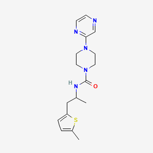 molecular formula C17H23N5OS B7182071 N-[1-(5-methylthiophen-2-yl)propan-2-yl]-4-pyrazin-2-ylpiperazine-1-carboxamide 