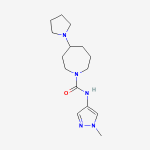 molecular formula C15H25N5O B7182112 N-(1-methylpyrazol-4-yl)-4-pyrrolidin-1-ylazepane-1-carboxamide 