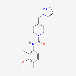 molecular formula C19H26N4O2 B7182131 N-(3-methoxy-2,4-dimethylphenyl)-4-(pyrazol-1-ylmethyl)piperidine-1-carboxamide 