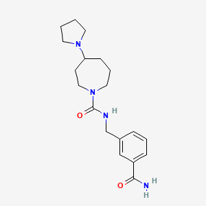 molecular formula C19H28N4O2 B7182163 N-[(3-carbamoylphenyl)methyl]-4-pyrrolidin-1-ylazepane-1-carboxamide 