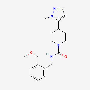 molecular formula C19H26N4O2 B7182174 N-[[2-(methoxymethyl)phenyl]methyl]-4-(2-methylpyrazol-3-yl)piperidine-1-carboxamide 
