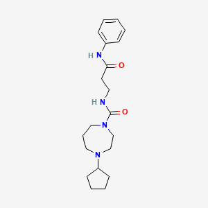 molecular formula C20H30N4O2 B7182213 N-(3-anilino-3-oxopropyl)-4-cyclopentyl-1,4-diazepane-1-carboxamide 