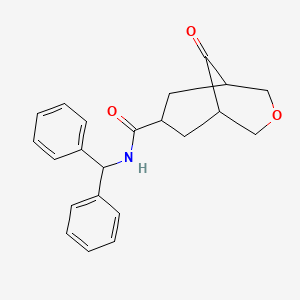 molecular formula C22H23NO3 B7182275 N-benzhydryl-9-oxo-3-oxabicyclo[3.3.1]nonane-7-carboxamide 
