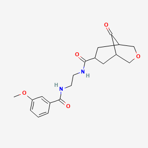 molecular formula C19H24N2O5 B7182278 N-[2-[(3-methoxybenzoyl)amino]ethyl]-9-oxo-3-oxabicyclo[3.3.1]nonane-7-carboxamide 