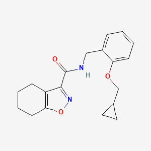 molecular formula C19H22N2O3 B7182379 N-[[2-(cyclopropylmethoxy)phenyl]methyl]-4,5,6,7-tetrahydro-1,2-benzoxazole-3-carboxamide 