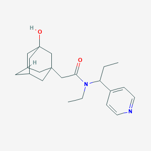 molecular formula C22H32N2O2 B7182408 N-ethyl-2-(3-hydroxy-1-adamantyl)-N-(1-pyridin-4-ylpropyl)acetamide 