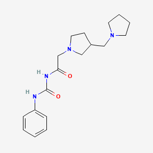 molecular formula C18H26N4O2 B7182537 N-(phenylcarbamoyl)-2-[3-(pyrrolidin-1-ylmethyl)pyrrolidin-1-yl]acetamide 