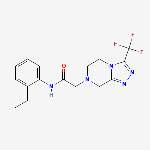 molecular formula C16H18F3N5O B7182574 N-(2-ethylphenyl)-2-[3-(trifluoromethyl)-6,8-dihydro-5H-[1,2,4]triazolo[4,3-a]pyrazin-7-yl]acetamide 