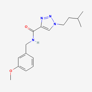 molecular formula C16H22N4O2 B7182659 N-[(3-methoxyphenyl)methyl]-1-(3-methylbutyl)triazole-4-carboxamide 