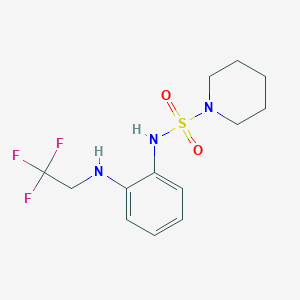 molecular formula C13H18F3N3O2S B7182688 N-[2-(2,2,2-trifluoroethylamino)phenyl]piperidine-1-sulfonamide 