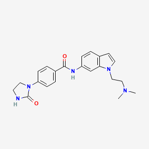 molecular formula C22H25N5O2 B7182722 N-[1-[2-(dimethylamino)ethyl]indol-6-yl]-4-(2-oxoimidazolidin-1-yl)benzamide 