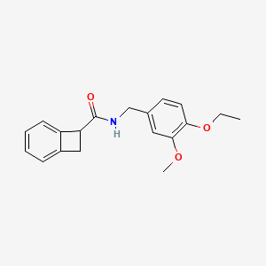 molecular formula C19H21NO3 B7182742 N-[(4-ethoxy-3-methoxyphenyl)methyl]bicyclo[4.2.0]octa-1,3,5-triene-7-carboxamide 