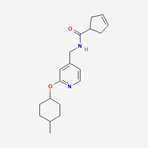 molecular formula C19H26N2O2 B7182786 N-[[2-(4-methylcyclohexyl)oxypyridin-4-yl]methyl]cyclopent-3-ene-1-carboxamide 
