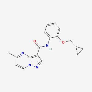 molecular formula C18H18N4O2 B7182842 N-[2-(cyclopropylmethoxy)phenyl]-5-methylpyrazolo[1,5-a]pyrimidine-3-carboxamide 