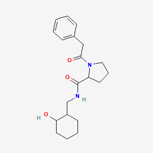 molecular formula C20H28N2O3 B7182957 N-[(2-hydroxycyclohexyl)methyl]-1-(2-phenylacetyl)pyrrolidine-2-carboxamide 