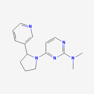 molecular formula C15H19N5 B7182964 N,N-dimethyl-4-(2-pyridin-3-ylpyrrolidin-1-yl)pyrimidin-2-amine 