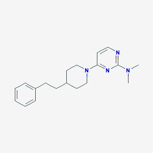 molecular formula C19H26N4 B7182984 N,N-dimethyl-4-[4-(2-phenylethyl)piperidin-1-yl]pyrimidin-2-amine 