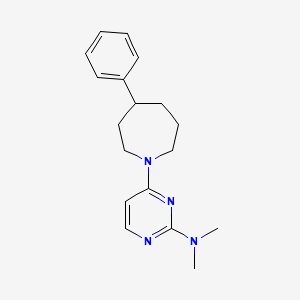 molecular formula C18H24N4 B7183039 N,N-dimethyl-4-(4-phenylazepan-1-yl)pyrimidin-2-amine 