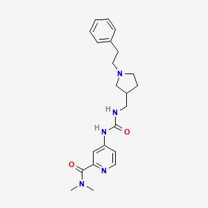 molecular formula C22H29N5O2 B7183150 N,N-dimethyl-4-[[1-(2-phenylethyl)pyrrolidin-3-yl]methylcarbamoylamino]pyridine-2-carboxamide 