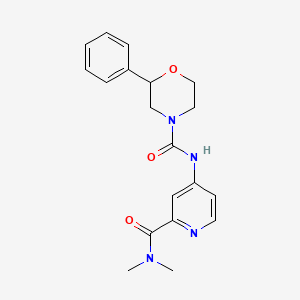 molecular formula C19H22N4O3 B7183152 N-[2-(dimethylcarbamoyl)pyridin-4-yl]-2-phenylmorpholine-4-carboxamide 