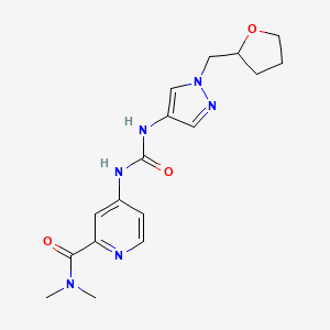 molecular formula C17H22N6O3 B7183164 N,N-dimethyl-4-[[1-(oxolan-2-ylmethyl)pyrazol-4-yl]carbamoylamino]pyridine-2-carboxamide 