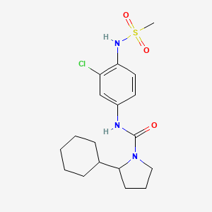 molecular formula C18H26ClN3O3S B7183172 N-[3-chloro-4-(methanesulfonamido)phenyl]-2-cyclohexylpyrrolidine-1-carboxamide 