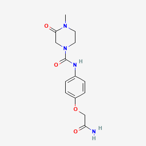 molecular formula C14H18N4O4 B7183197 N-[4-(2-amino-2-oxoethoxy)phenyl]-4-methyl-3-oxopiperazine-1-carboxamide 